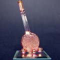 Hand Blown Glass Tennis Racquet and Balls Figurine