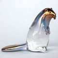 Hand Blown Glass Beaver Figurine 