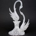 Blown Glass Swan Wedding Cake Topper 