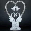 Hand Blown Glass Swans Wedding Cake Topper