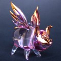 Hand Blown Glass Flying Pig