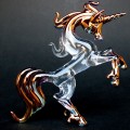 Hand Blown Glass Unicorn Rearing