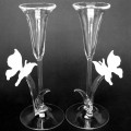 Butterfly Champagne Flutes Crystal Toasting Glasses
