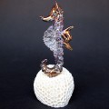 Hand Blown Glass Sea Horse Figurine Crystal Sculpture