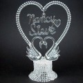 Personalized Glass Swans Wedding Cake Topper 
