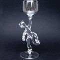 Cat Kitten Wine Glass Hand Blown Crystal Goblet