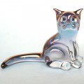 Hand Blown Glass Cat Tubby Tabby Figurine